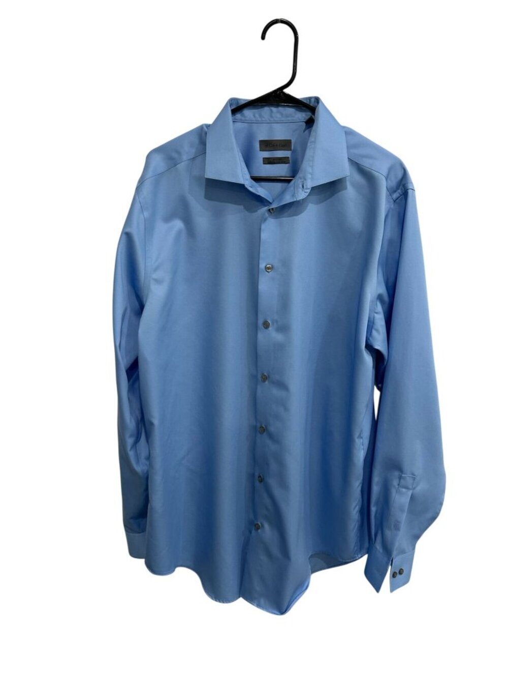Calvin Klein 17 Slim Fit Non-Iron Light Blue Dress Shirt Minimalist Old Money